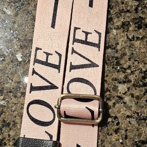 Pink Belt with Black Lettering
